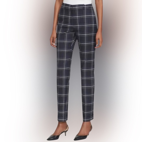 Lafayette 148 New York Black Windowpane Clinton Pants Size 8 EUC #5950 - Picture 1 of 9
